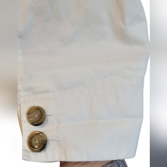 L.L. Bean - Women's White Collared Button  Down Cotton Spring Jacket​​​​​ - Picture 4 of 9